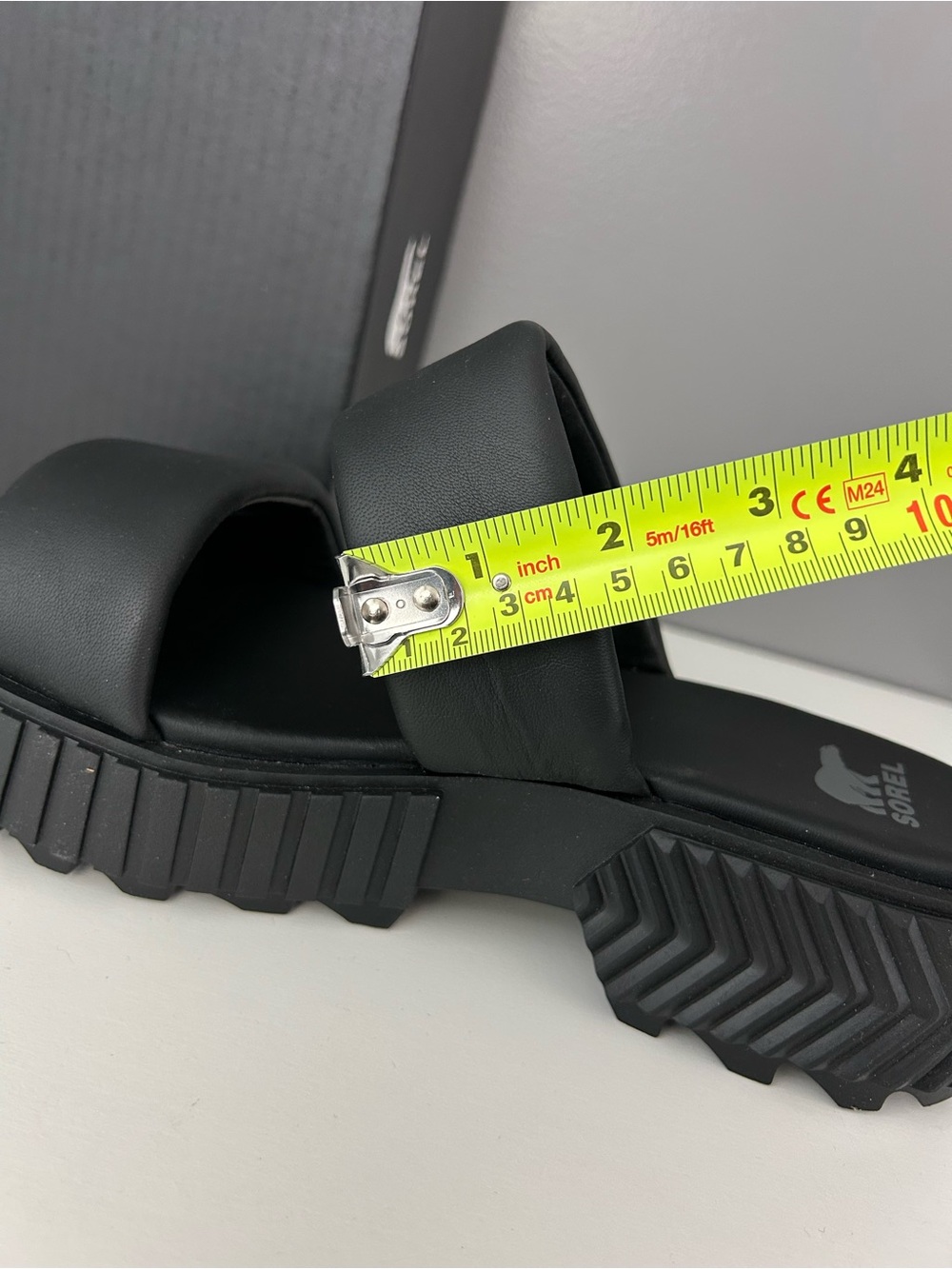 NWT SOREL Ona Streetworks Platform Slide Leather Upper Sandals Black Size 9.5 - Picture 13 of 15
